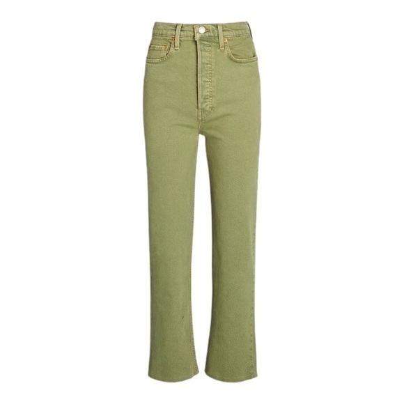 RE/DONE Washed Sage 70s Ultra High-Rise Stove Pipe Jeans Size 30 193-3WUHRTV NWT - Picture 1 of 11